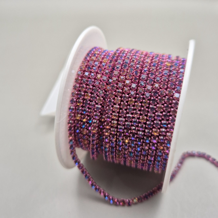 Roz - Lant strasuri rose volcano 2mm