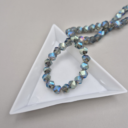 Gri/ Grafit - Margele fatetate 6mm grey AB