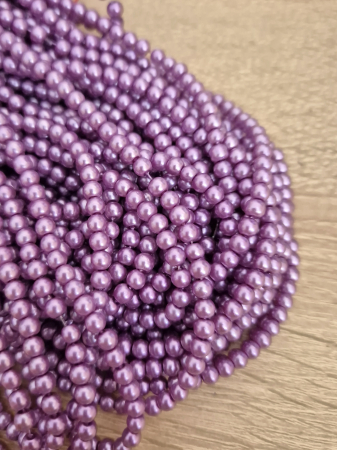 Perle sticla - Perle sticla 4mm mov deschis