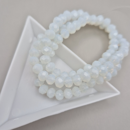 Alb - Margele fatetate 6x4mm opal