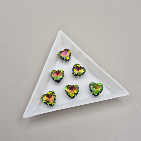 Strasuri Inima - Stras inima 10mm multicolor