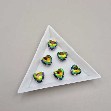 Strasuri Inima - Stras inima 10mm rainbow RB