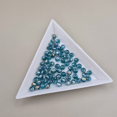 Fatetate 3x4mm - Margele 3x4mm fatetate turcoaz AB