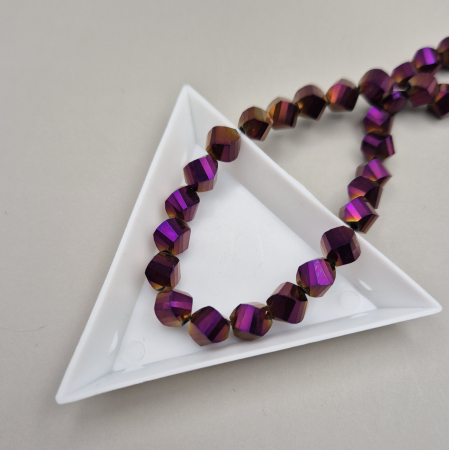 Alte forme - Margele fatetate 8mm mov metalizat