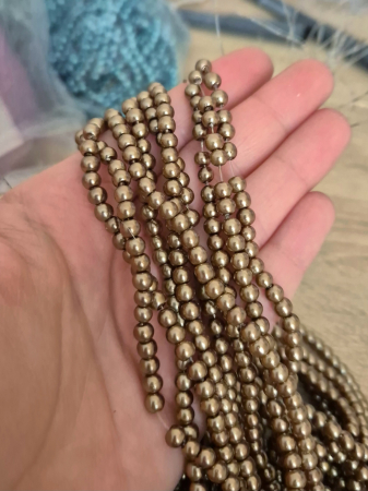 Perle sticla - Perle sticla 4mm maro