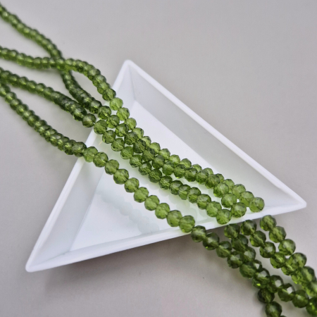 Margele - Margele fatetate 3x4mm verde olive transp