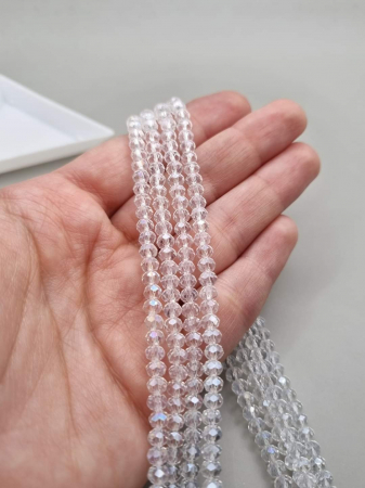 Fatetate 3x4mm - Margele fatetate Clear AB 3x4mm