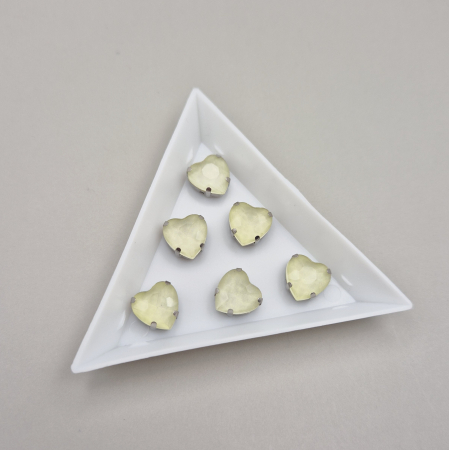 Strasuri Inima - Stras inima 10mm narcisa jelly