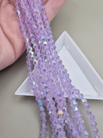 Biconice 4mm - Margele 4mm biconice violet AB