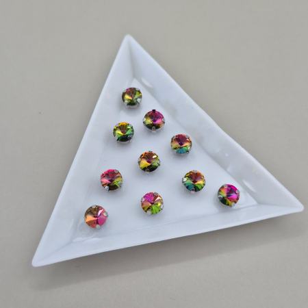 Strasuri sticla si rasina - Stras 6mm rotund multicolor