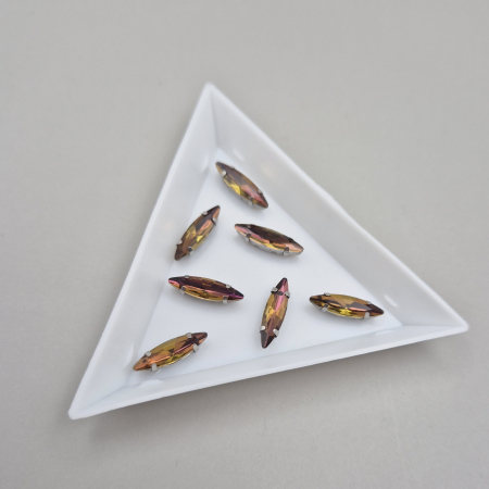 Galben/ Topaz - Stras frunza 4x15mm topaz RB