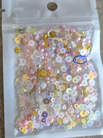 Paiete 8mm - Mix paiete/margele roz/galben AB