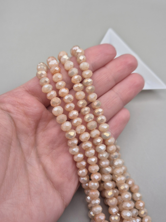 Ivoire - Margele fatetate 6x4mm -stone- bej