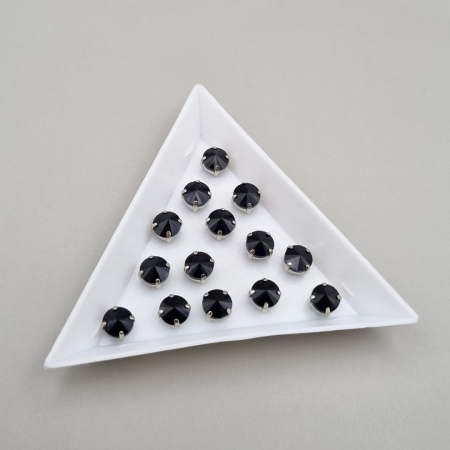 Strasuri in montura - Stras rotund 6mm negru