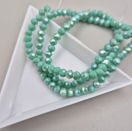 Margele - Margele fatetate 3x4mm verde turcoaz AB