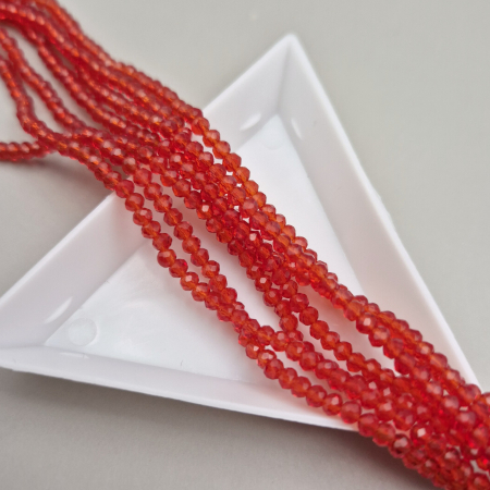 Fatetate 2x3mm - Margele fatetate 2x3mm rosu