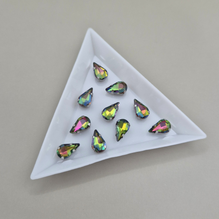 Strasuri sticla si rasina - Stras 6x10mm lacrima multicolor