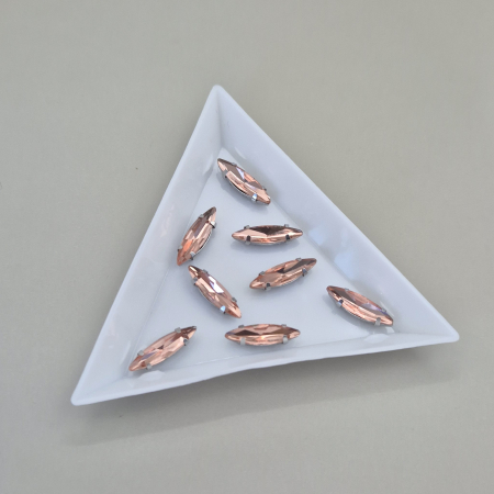 Strasuri sticla si rasina - Stras 4x15mm frunza rose champagne