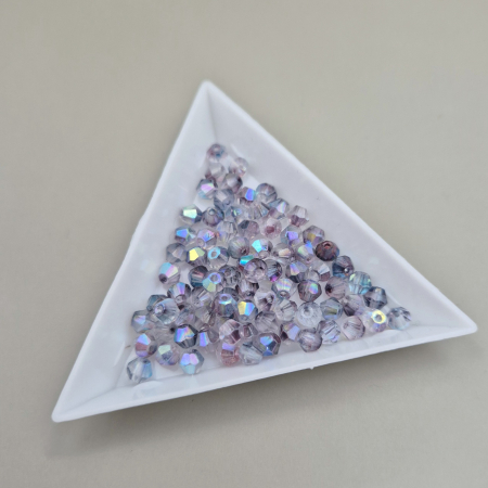 Margele - Margele biconice 4mm mov/gri AB