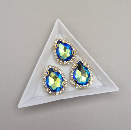 Strasuri Lacrima - Stras lacrima 13x18mm safir AB