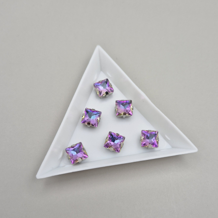 Mov/ violet - Stras patrat 8mm violet RB