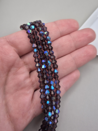 Mov/ violet - Margele biconice 4mm ametist AB