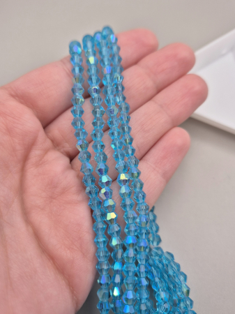 Margele - Margele biconice 4mm bleu AB