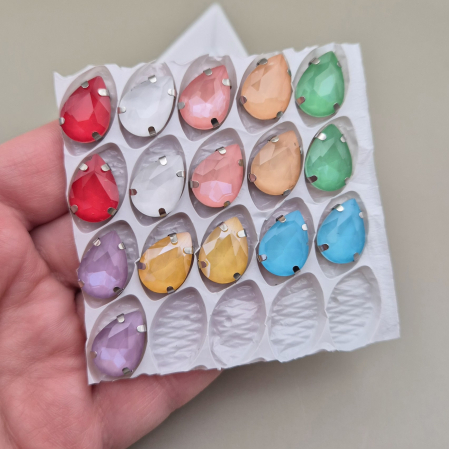 Sampanie - Mix strasuri 10x14mm jelly