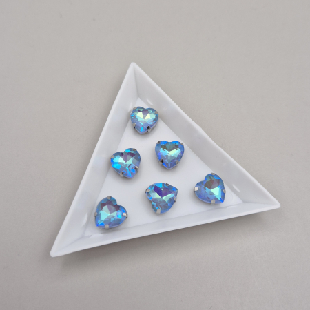 Strasuri Inima - Stras inima 10mm light safir AB