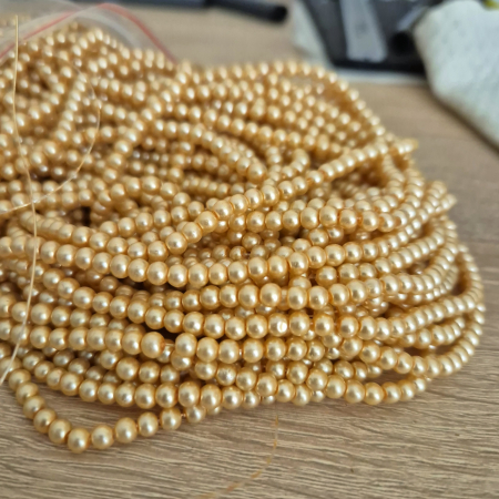 Perle sticla - Perle sticla 4mm piersica-rozaliu inchis