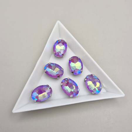 Strasuri - culori speciale - toate formele - Stras Oval 10x14mm Mov AB