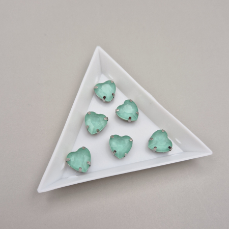 Strasuri Inima - Stras inima 10mm peridot jelly