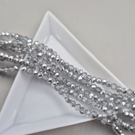 Argintiu - Margele fatetate 2x3mm argintiu/clear