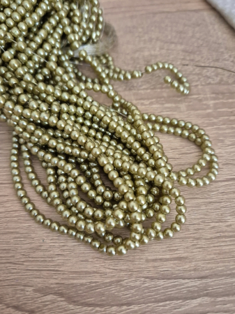 Perle sticla - Perle sticla 4mm verde olive