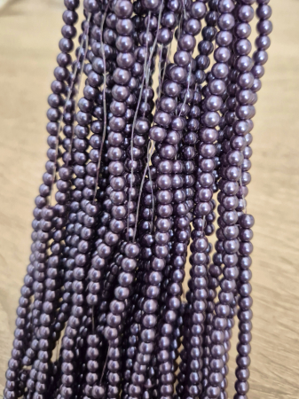 Perle sticla - Perle sticla 4mm mov pruna
