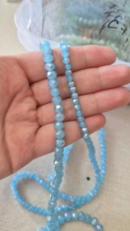 Margele - Margele fatetate 3x4mm / 6x4mm albastru AB