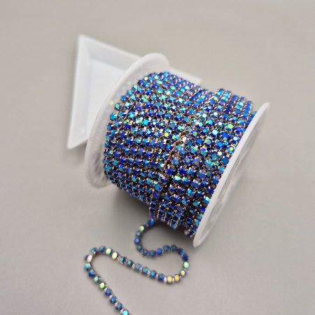 Albastru - Lant strasuri Safir AB 2.8mm