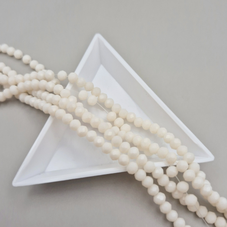 Margele - Margele fatetate 3x4mm bej-rozaliu deschis