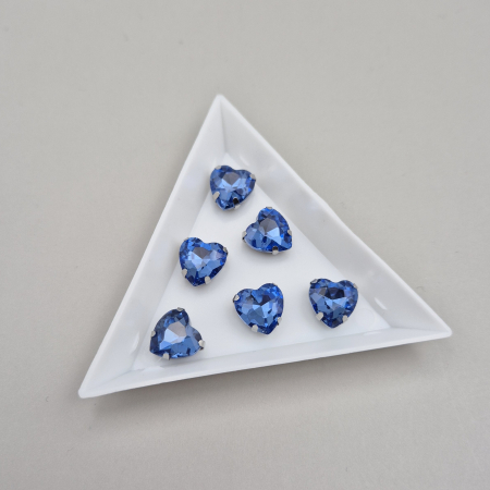 Strasuri Inima - Stras inima 10mm safir deschis