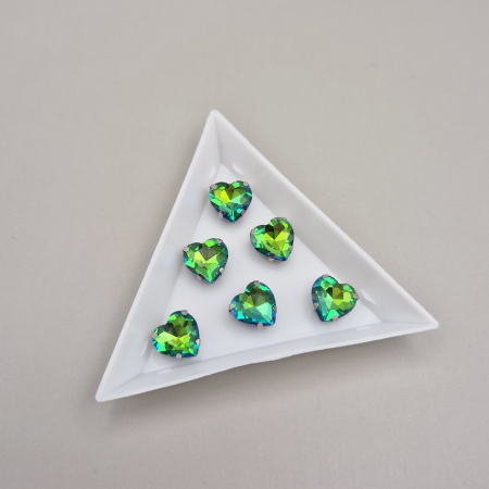 Strasuri Inima - Stras inima 10mm fruit green RB