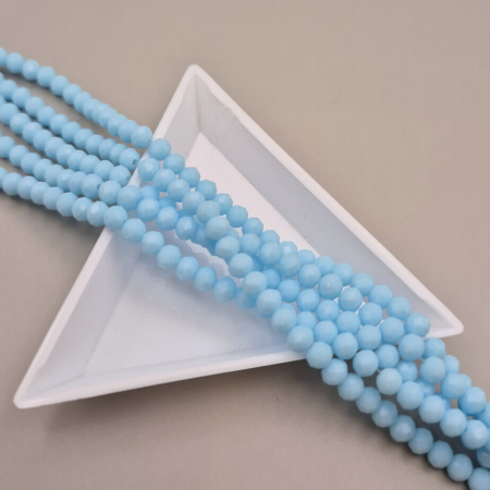 Margele - Margele fatetate 3x4mm bleu mat