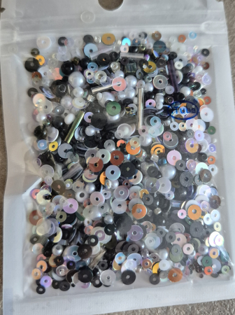 Paiete 8mm - Mix paiete/margele alb/negru AB