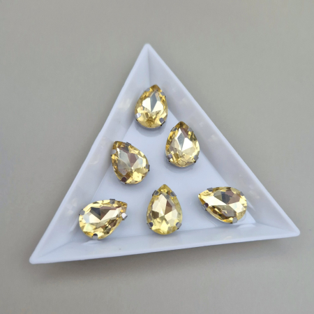 Galben/ Topaz - Stras 10x14mm citrine lacrima