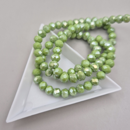 Margele - Margele fatetate 6x4mm verde AB