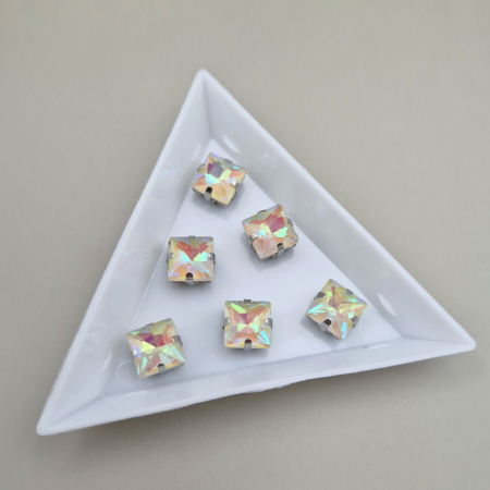 Strasuri - culori speciale - toate formele - Stras 8mm patrat narcisa AB