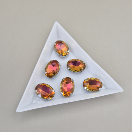 Galben/ Topaz - Stras 10x14mm oval yellow RB