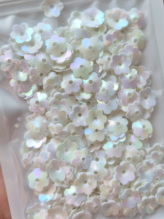 Ivoire - Paiete floare cupa 8mm milky white AB 2