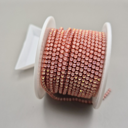 Sampanie - Lant strasuri mocha peach opal 2mm