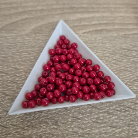 Perle sticla - Perle sticla 4mm rosu