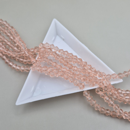 Margele - Margele 4mm biconice roz-piersica